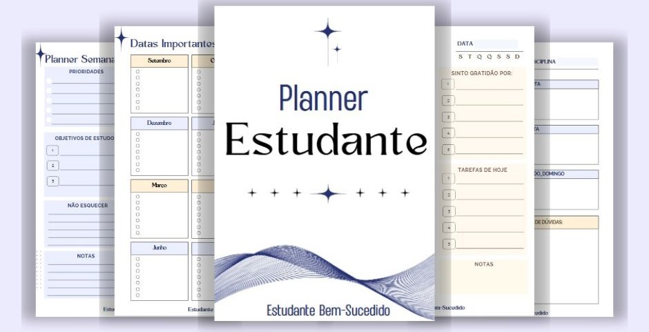 Imagem de um Planner para Estudantes que ajudará a criar um horário de estudos eficiente.