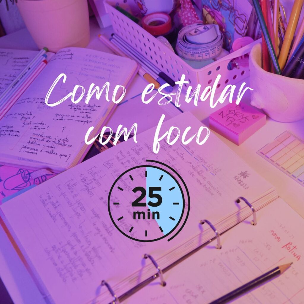 Como a Técnica Pomodoro pode melhorar o teu foco em blocos de estudo de 25 minutos.